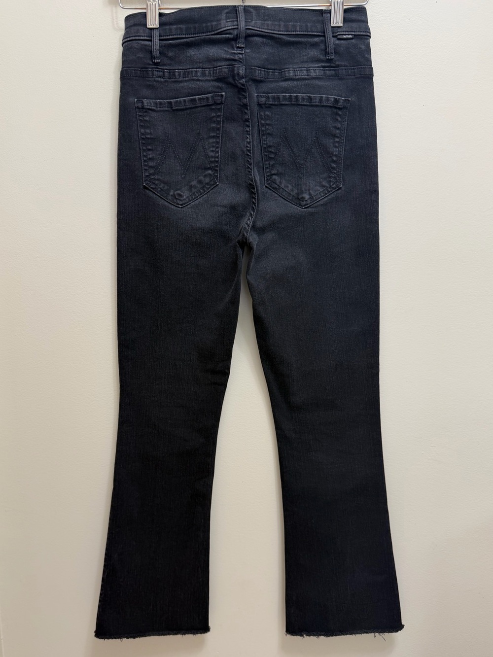 MOTHER The Hustler Ankle Fray Jean High Rise Frayed Hem in Not Guilty Black 27 - Picture 4 of 11